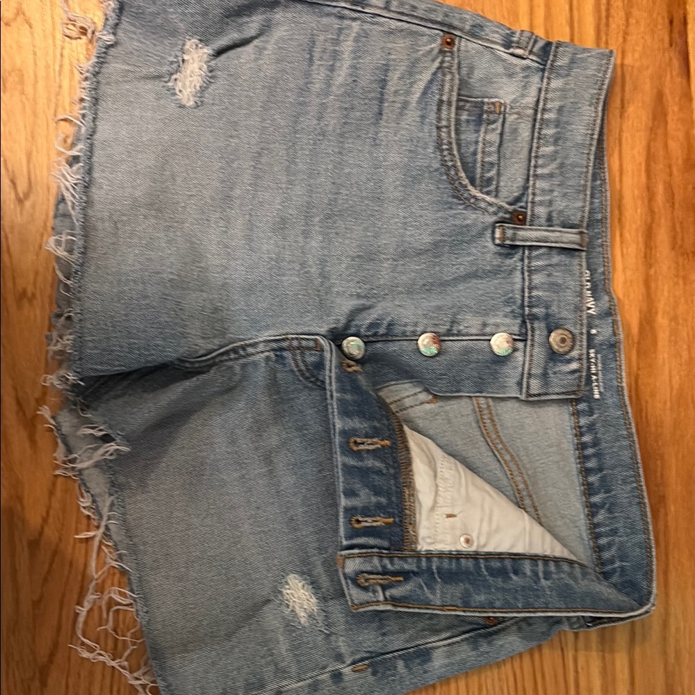 Old Navy Blue Jean Shorts Distressed Cut-Off Style
